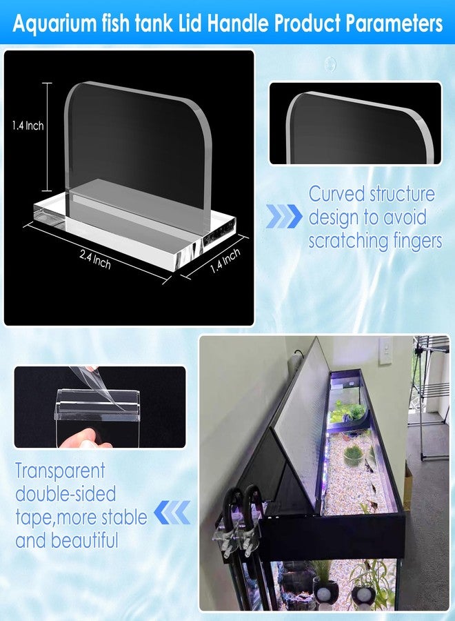 NestBasics 6pcs aquarium lid hinge acrylic fish tank glass canopy handle fish tank hood top cover replacement double tape pull handle - Image 2